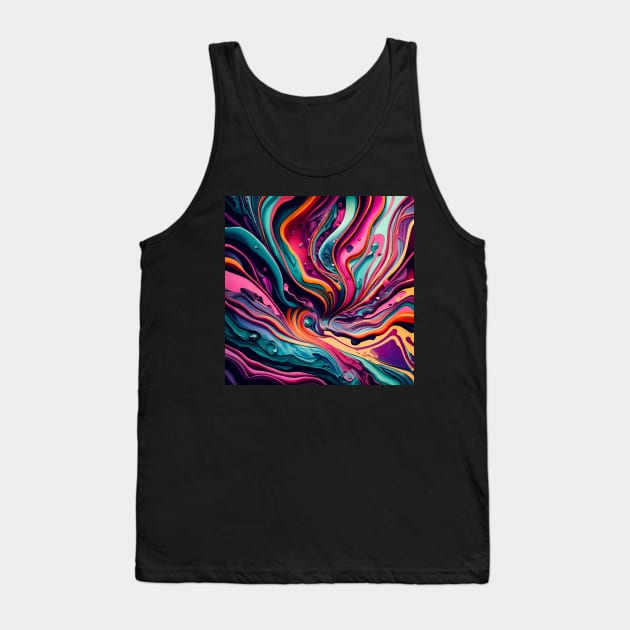 Abstract fluid art Tank Top by IOANNISSKEVAS